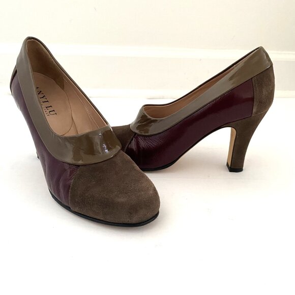 Anyi Lu Pumps Suede Patent Leather Made in Italy - Picture 3 of 15